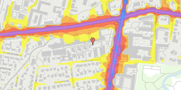 Trafikstøjkort på Dronningensvej 14C, 2000 Frederiksberg