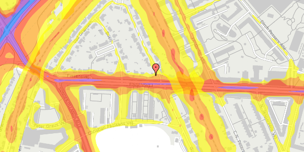 Trafikstøjkort på Ved Grænsen 1, 2000 Frederiksberg