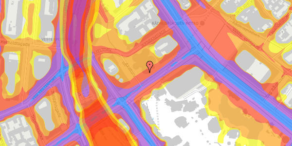 Trafikstøjkort på Vesterbrogade 2X, 1620 København V