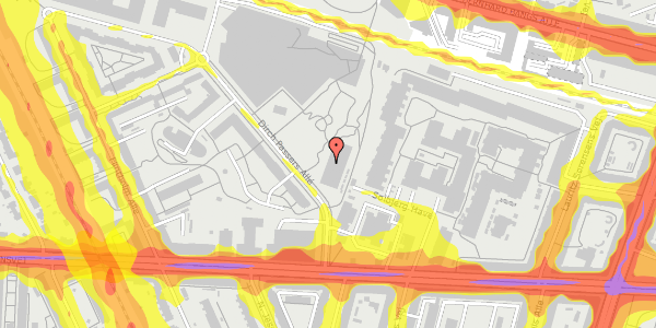 Trafikstøjkort på Dirch Passers Allé 10B, 2000 Frederiksberg