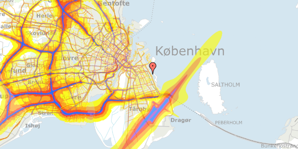 Trafikstøjkort på Amager Strandvej 154, 2300 København S