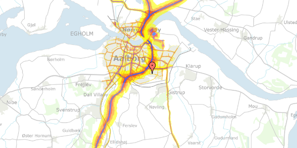 Trafikstøjkort på Marie Curies Alle 2, kl. , 9220 Aalborg Øst