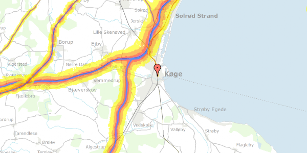 Trafikstøjkort på Vestergade 31, 4600 Køge