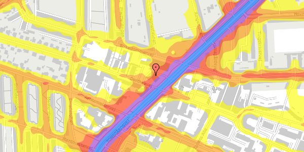 Trafikstøjkort på Tomsgårdsvej 33, 2400 København NV