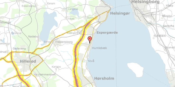 Trafikstøjkort på Torphusene 48, 3050 Humlebæk