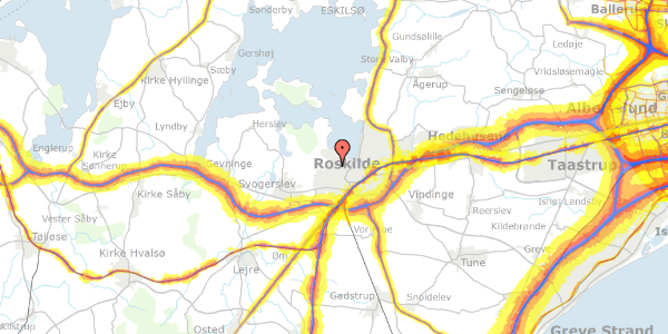 Trafikstøjkort på Hf. Vestervang 71, 4000 Roskilde