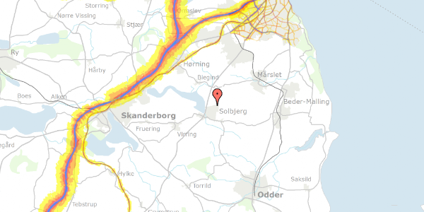 Trafikstøjkort på Hasselvangen 57, 8355 Solbjerg