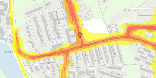 Trafikstøjkort på Bredebovej 1, 2. 47, 2800 Kongens Lyngby