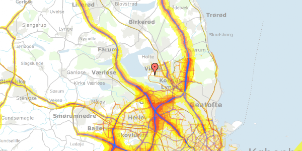 Trafikstøjkort på Hummeltoftevej 193A, 2830 Virum