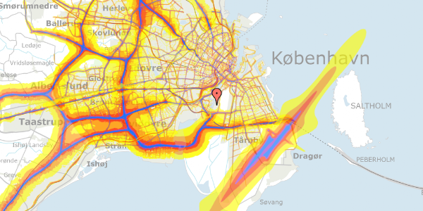 Trafikstøjkort på Teglholmens Østkaj 66, 2450 København SV