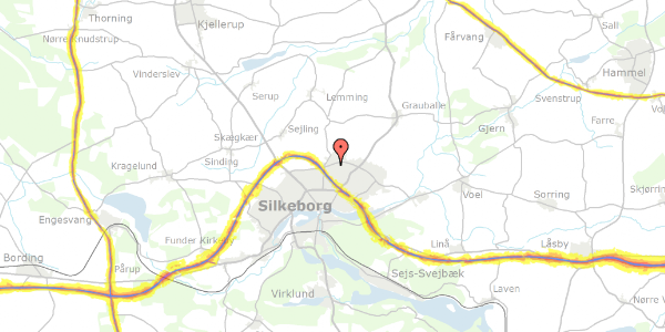 Trafikstøjkort på Hagemannsvej 6A, 8600 Silkeborg