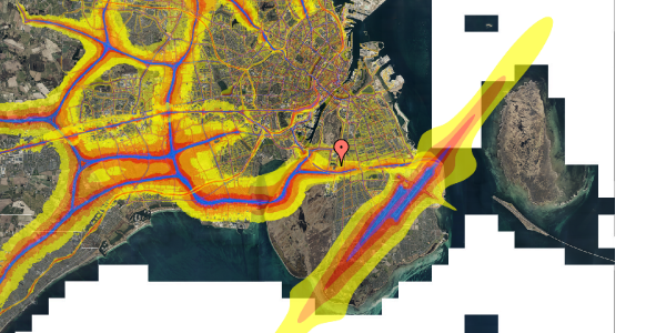 Trafikstøjkort på Arne Jacobsens Allé 11B, 1. 2, 2300 København S