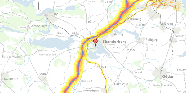 Trafikstøjkort på Sortesøvej 4, . 5, 8660 Skanderborg