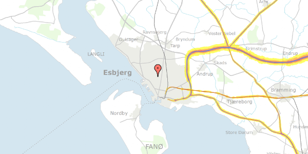 Trafikstøjkort på Vognsbøl Engvej 3, 5. tv, 6700 Esbjerg