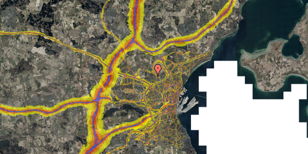 Trafikstøjkort på Rydevænget 121, 3. 4, 8210 Aarhus V