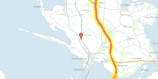 Trafikstøjkort på Næstvedvej 193A, 4760 Vordingborg