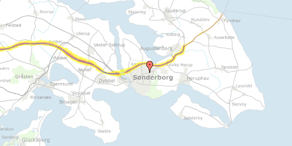 Trafikstøjkort på Augustenborg Landevej 19, 6400 Sønderborg