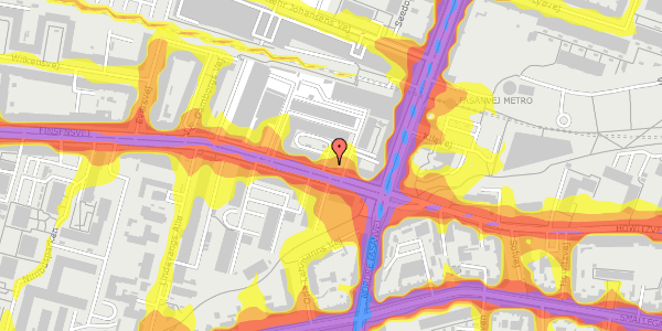 Trafikstøjkort på Finsensvej 6, 2000 Frederiksberg