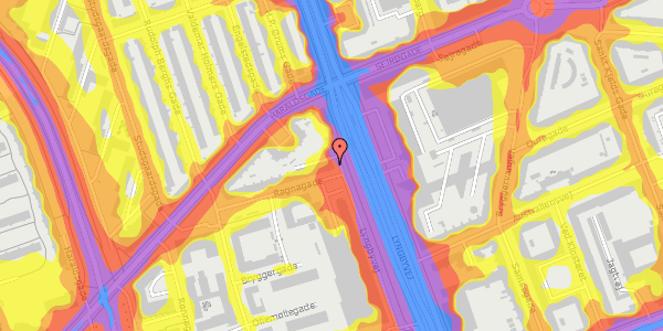 Trafikstøjkort på Lyngbyvej 19, 2100 København Ø