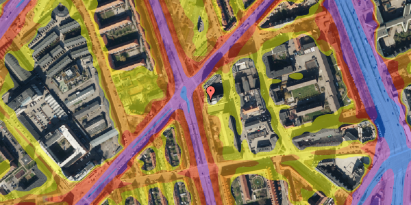 Trafikstøjkort på Lersø Parkallé 38, 5. , 2100 København Ø