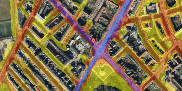 Trafikstøjkort på Nørrebrogade 155, st. th, 2200 København N