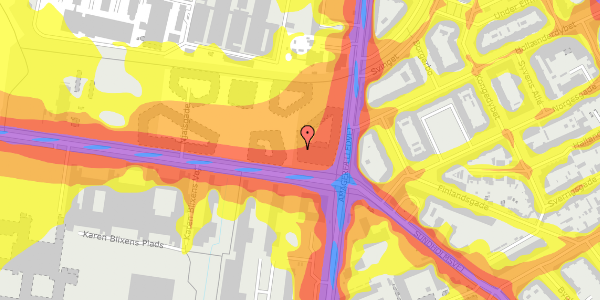 Trafikstøjkort på Njalsgade 203, 5. th, 2300 København S