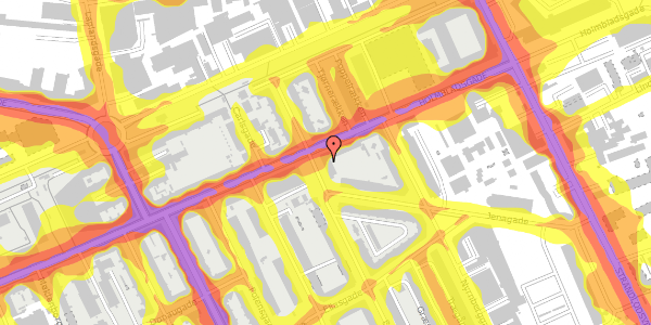 Trafikstøjkort på Bremensgade 1, 2300 København S