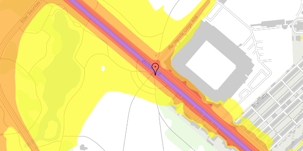 Trafikstøjkort på Øster Allé 37, 2100 København Ø