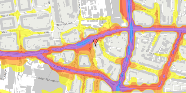 Trafikstøjkort på Valby Tingsted 1, 2500 Valby