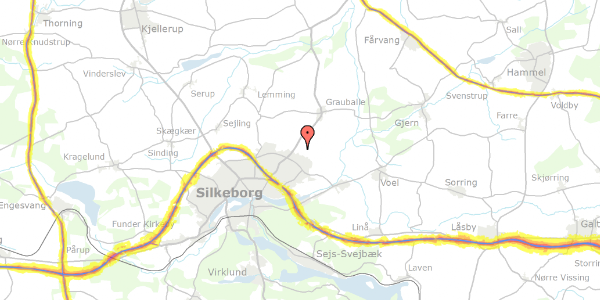 Trafikstøjkort på Salvievej 21, 8600 Silkeborg