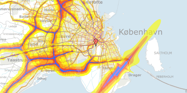 Trafikstøjkort på Havneholmen 14E, 1. mf, 2450 København SV