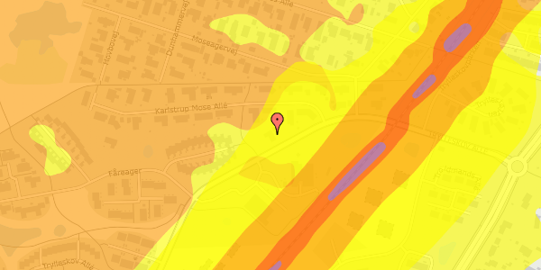 Trafikstøjkort på Karlstrup Mose Allé 5, 2680 Solrød Strand