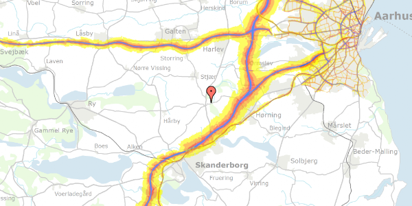 Trafikstøjkort på Randersvej 106, 8362 Hørning