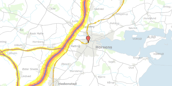 Trafikstøjkort på Hs Carl Troelsens Minde 22, 8700 Horsens