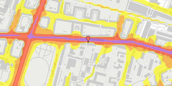 Trafikstøjkort på Finsensvej 37A, 2000 Frederiksberg