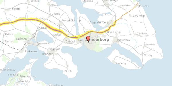 Trafikstøjkort på Østergade 10, 4. th, 6400 Sønderborg