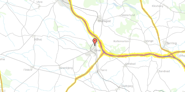 Trafikstøjkort på Diagonalvejen 64, 7323 Give