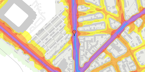 Trafikstøjkort på Østerbrogade 51, 2100 København Ø