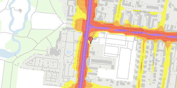 Trafikstøjkort på Pile Alle 1, 2000 Frederiksberg