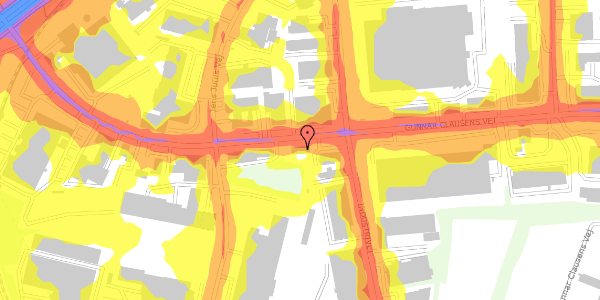 Trafikstøjkort på Gunnar Clausens Vej 16, 8260 Viby J