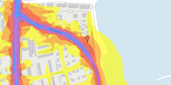 Trafikstøjkort på Strandpromenaden 49, 2100 København Ø