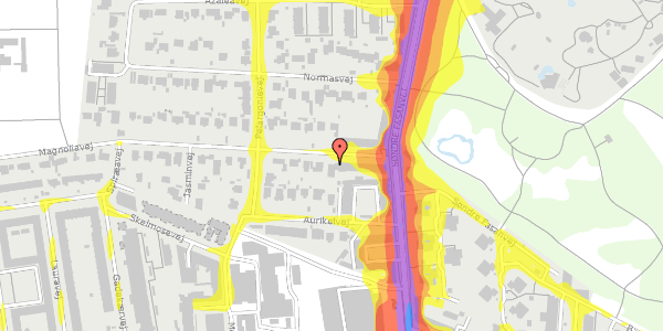 Trafikstøjkort på Magnoliavej 9B, st. , 2000 Frederiksberg