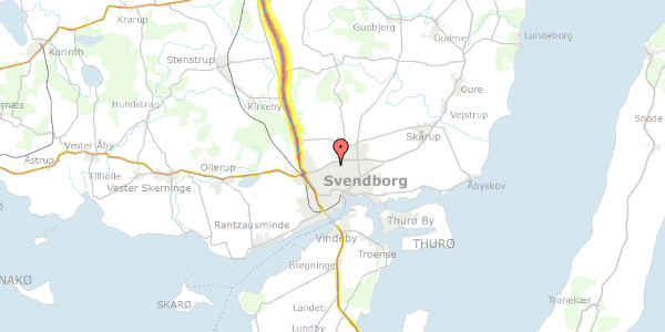 Trafikstøjkort på Nordre Ringvej 50, 5700 Svendborg