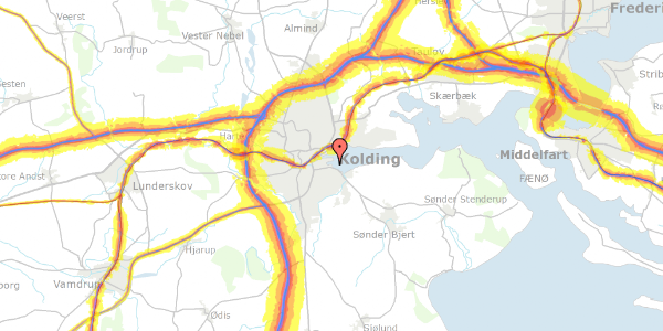 Trafikstøjkort på Skamlingvejen 5N, 6000 Kolding