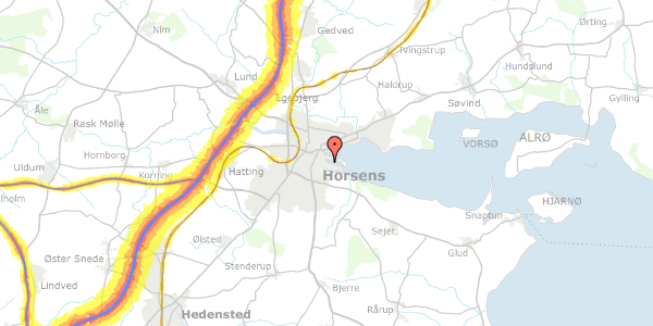 Trafikstøjkort på Endelavevej 5E, 8700 Horsens