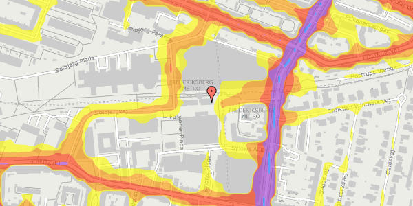 Trafikstøjkort på Solbjergvej 6, 2000 Frederiksberg