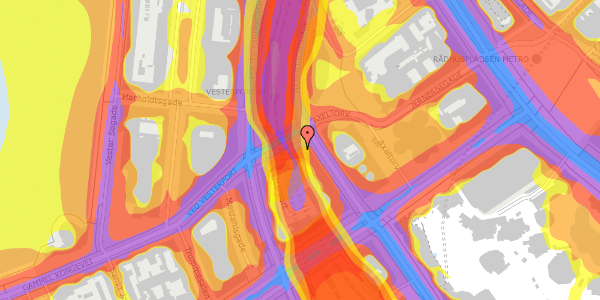 Trafikstøjkort på Ved Vesterport 3, kl. , 1612 København V