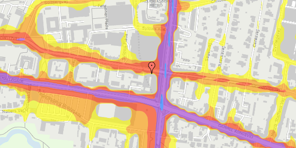 Trafikstøjkort på Howitzvej 1, 1. , 2000 Frederiksberg