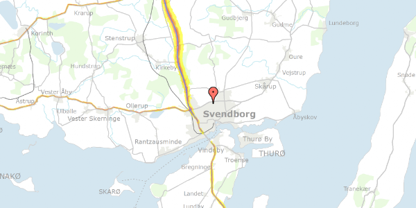Trafikstøjkort på Nordre Ringvej 151, 5700 Svendborg