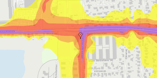 Trafikstøjkort på Jørgen Berthelsens Vej 30, 9400 Nørresundby